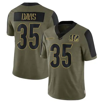 Men's Cincinnati Bengals Jalen Davis Olive Limited 2021 Salute To Service Jersey