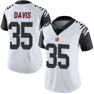Women's Cincinnati Bengals Jalen Davis White Limited Color Rush Vapor Untouchable Jersey By Nike