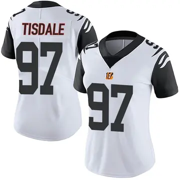 Women's Cincinnati Bengals Tariqious Tisdale White Limited Color Rush Vapor Untouchable Jersey By Nike