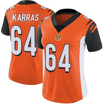 Women's Cincinnati Bengals Ted Karras Orange Limited Vapor Untouchable Jersey By Nike