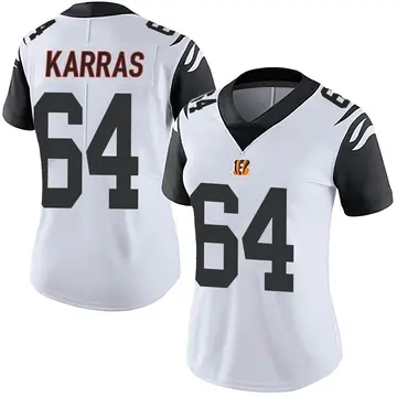 Women's Cincinnati Bengals Ted Karras White Limited Color Rush Vapor Untouchable Jersey By Nike
