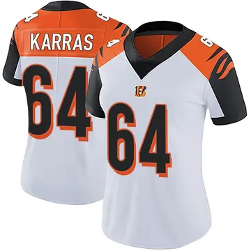 Women's Cincinnati Bengals Ted Karras White Limited Vapor Untouchable Jersey By Nike