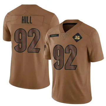 Youth Cincinnati Bengals B.J. Hill Brown Limited 2023 Salute To Service Jersey By Nike
