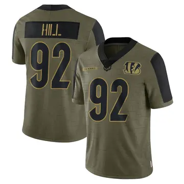 Youth Cincinnati Bengals B.J. Hill Olive Limited 2021 Salute To Service Jersey By Nike