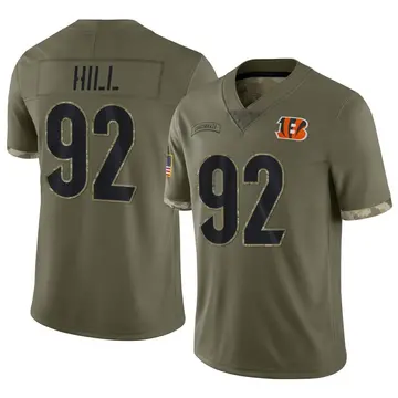 Youth Cincinnati Bengals B.J. Hill Olive Limited 2022 Salute To Service Jersey By Nike