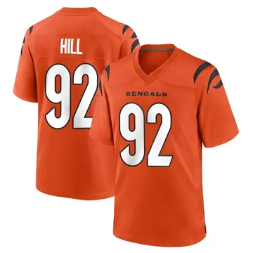 Youth Cincinnati Bengals B.J. Hill Orange Game Jersey By Nike