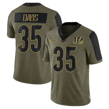 Youth Cincinnati Bengals Jalen Davis Olive Limited 2021 Salute To Service Jersey By Nike