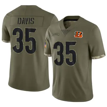 Youth Cincinnati Bengals Jalen Davis Olive Limited 2022 Salute To Service Jersey By Nike