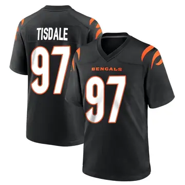Youth Cincinnati Bengals Tariqious Tisdale Black Game Team Color Jersey By Nike