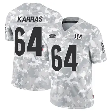 Youth Cincinnati Bengals Ted Karras Arctic Camo Limited 2024 Salute to Service Jersey By Nike