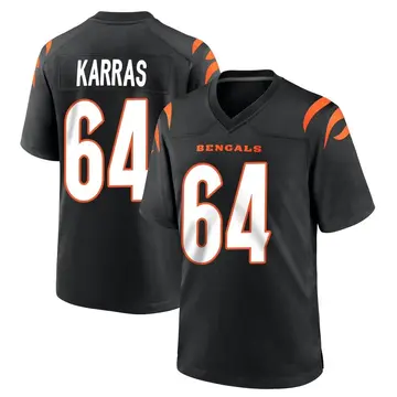 Youth Cincinnati Bengals Ted Karras Black Game Team Color Jersey By Nike