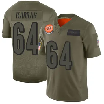 Youth Cincinnati Bengals Ted Karras Camo Limited 2019 Salute to Service Jersey By Nike